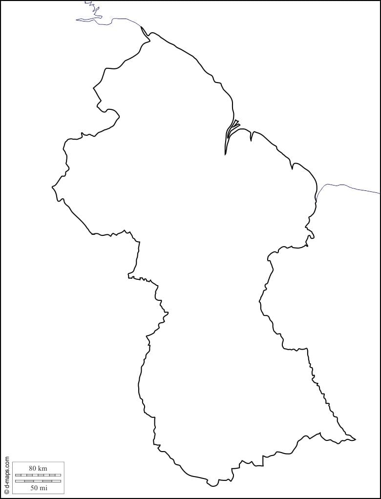 खाली नक्शे के गुयाना