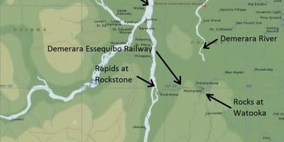 नक्शे के essequibo तट गुयाना