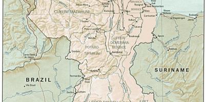 दिखा नक्शा amerindian बस्तियों में गुयाना